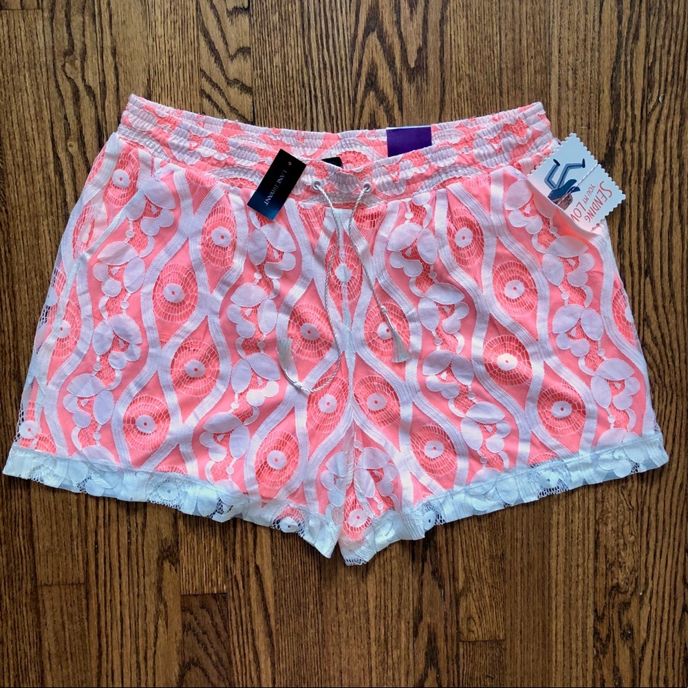 NWT Lane Bryant Lace Overlay Peach Shorts